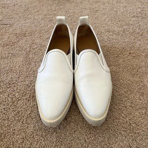 Pointed Toe White Loafers